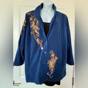 Vintage Bob Mackie Wearable Art Plush Embroidered Jacket